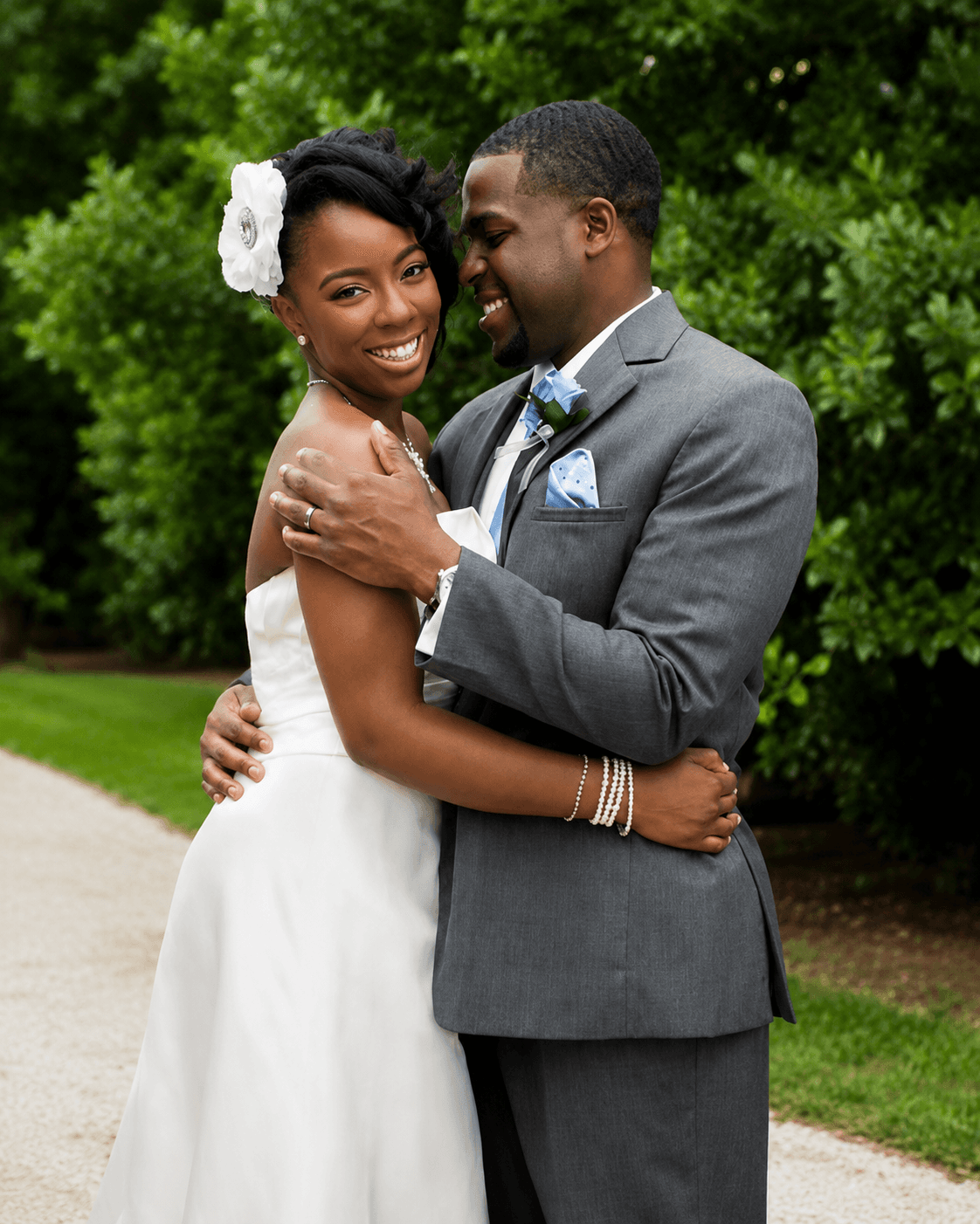 Couple at their wedding