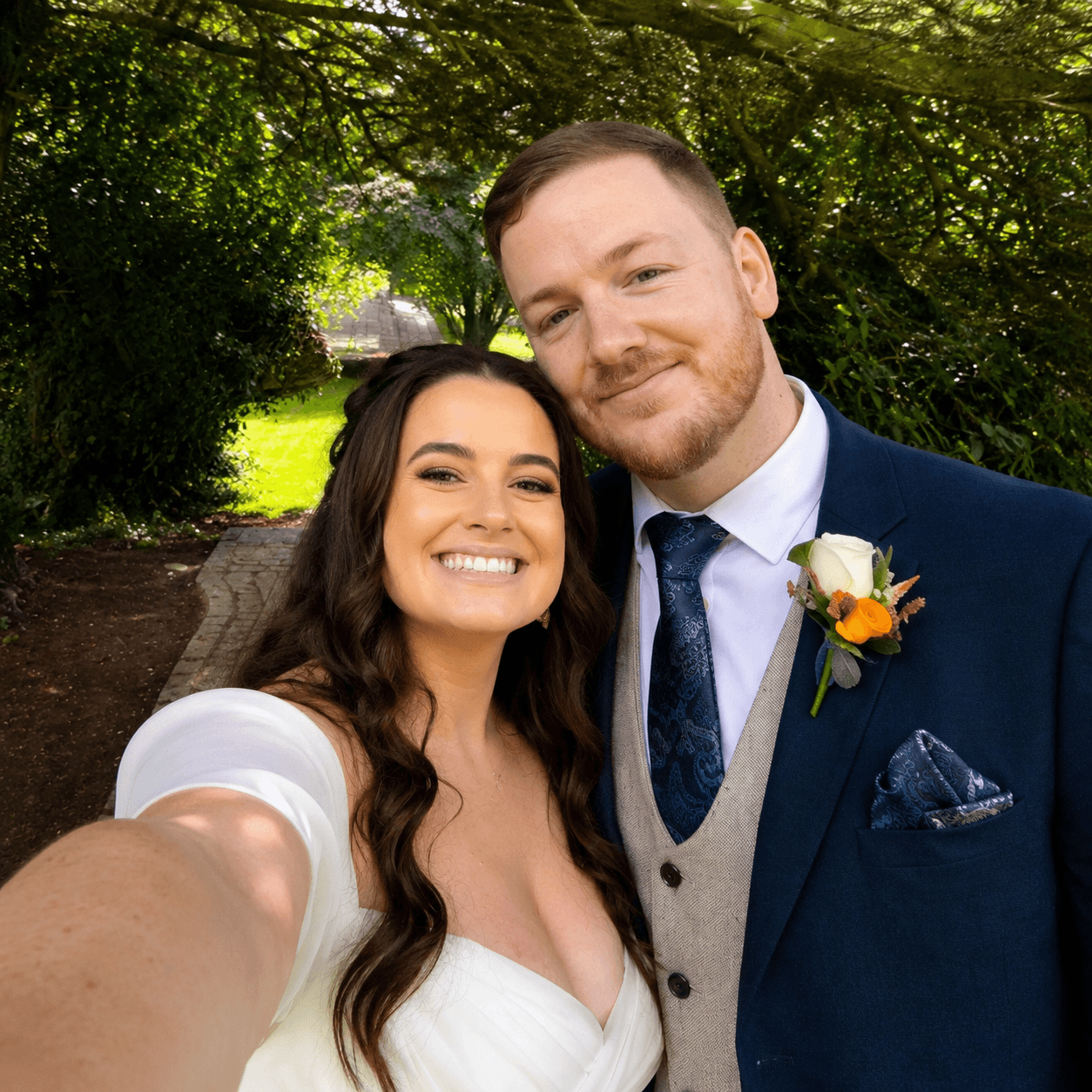 Wedding guests taking a selfie